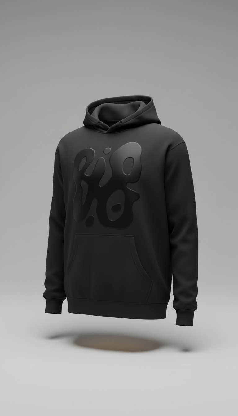 Matte Black Graphic Hoodie