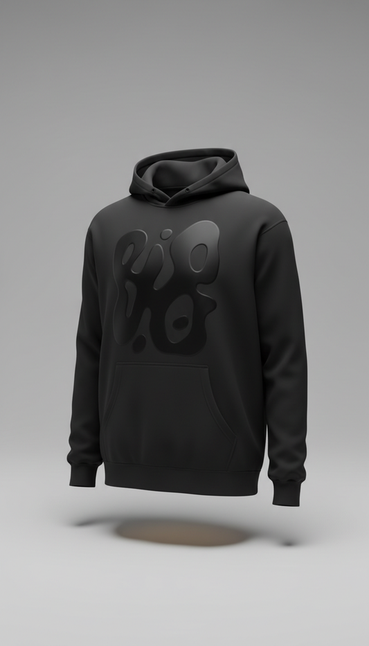 Matte Black Graphic Hoodie