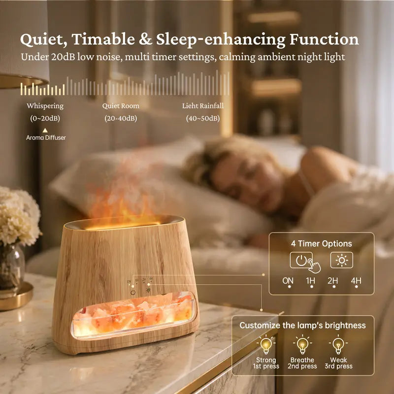 Himalayan Salt Lamp Humidifier & Essential Oil Diffuser with Warm Ambient Light