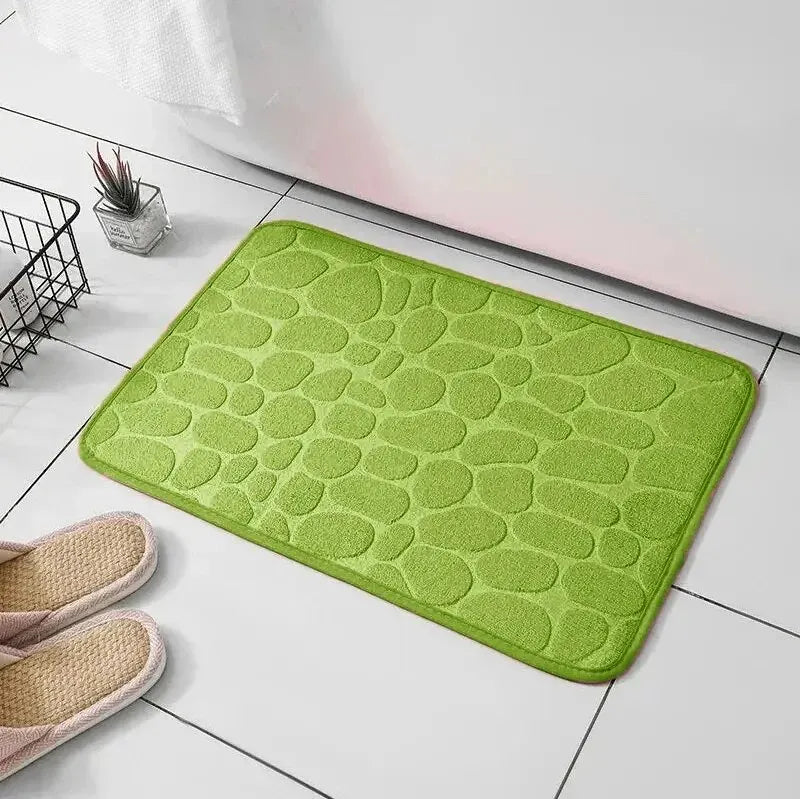 Embossed Microfiber Anti Slip Pebble Bath Mat